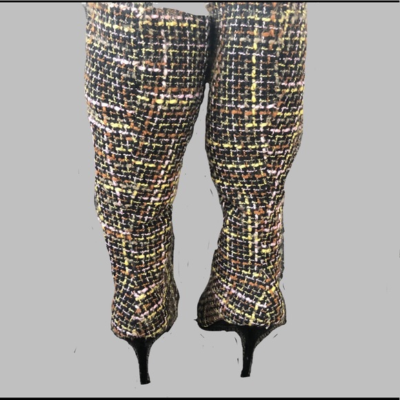 VTG Wild Rose Brand Plaid Calf High Boots Sz 7.5 - Picture 3 of 7